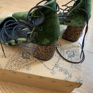 Free People Velvet Top Down Block Heel